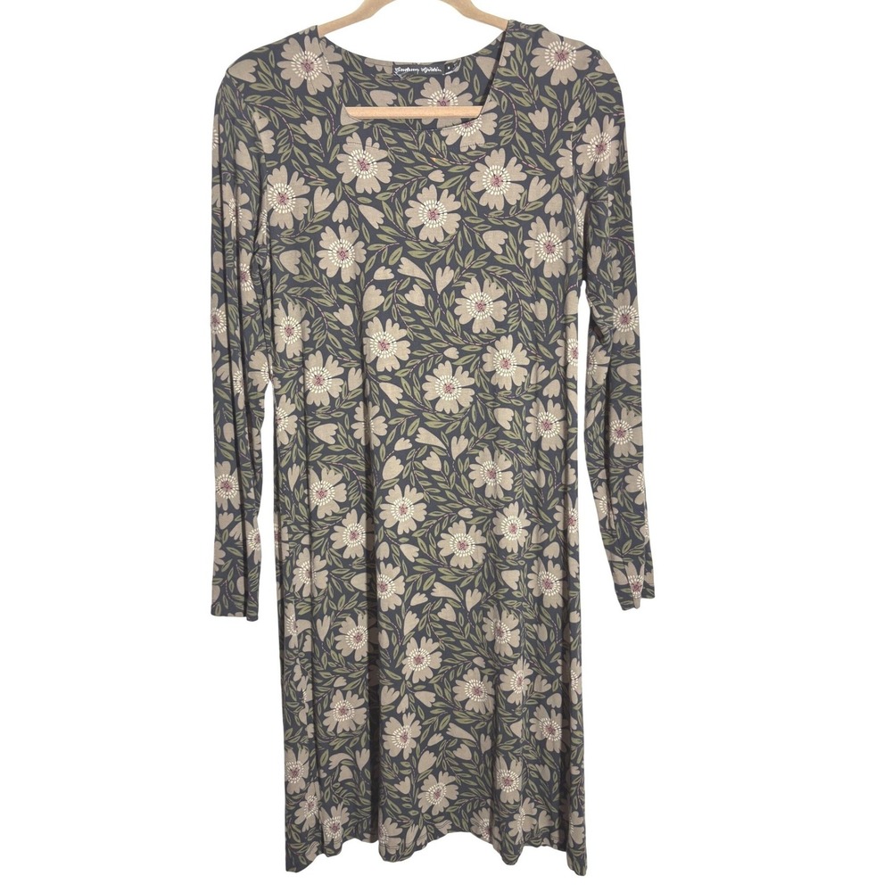 Gudrun Sjoden Micromodal Superfsoft A line jersey stretch floral dress M NWOT